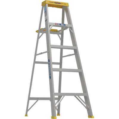 Werner 5 Ft. Aluminum Step Ladder with 250 Lb. Load Capacity Type l Ladder Rating